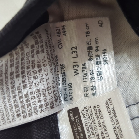 Levi’s 511™ Slim Fit Men's Jeans, Color Black 3d Washed Size 31 x 32 - Picture 15 of 16